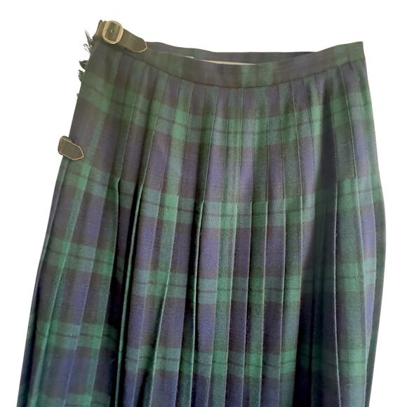 Macnab Scottish Tartan Wool Kilt Skirt Women’s L Plaid Wrap Pleated Fringe 32” - Picture 8 of 10